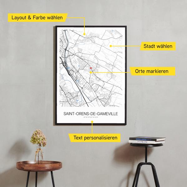 Stadtkarte von Saint-Orens-de-Gameville erstellt auf Cartida