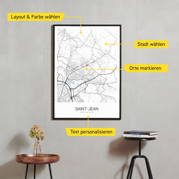 Stadtkarte von Saint-Jean erstellt auf Cartida