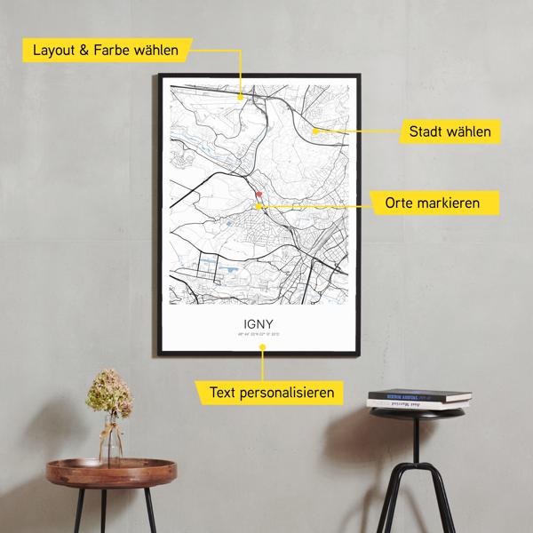 Stadtkarte von Igny erstellt auf Cartida