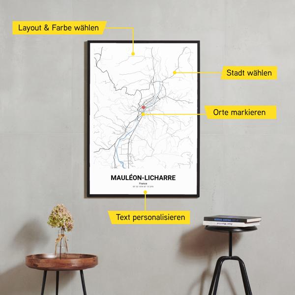Stadtkarte von Mauléon-Licharre erstellt auf Cartida