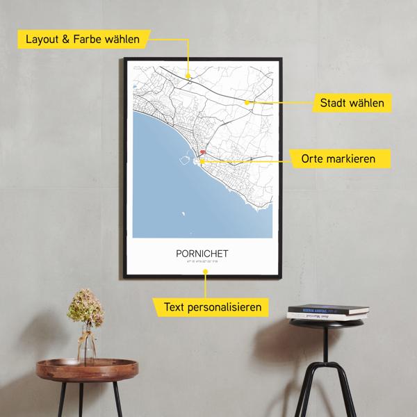 Stadtkarte von Pornichet erstellt auf Cartida