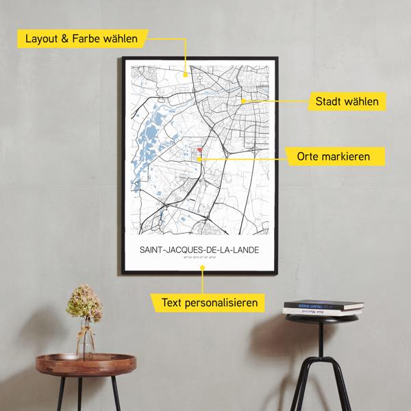 Stadtkarte von Saint-Jacques-de-la-Lande erstellt auf Cartida