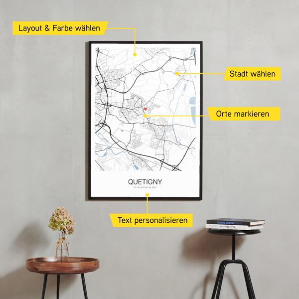 Stadtkarte von Quetigny erstellt auf Cartida