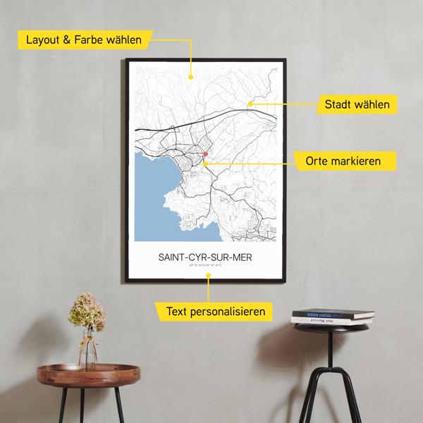 Stadtkarte von Saint-Cyr-sur-Mer erstellt auf Cartida