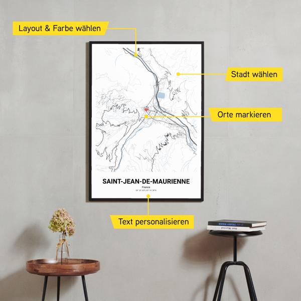 Stadtkarte von Saint-Jean-de-Maurienne erstellt auf Cartida