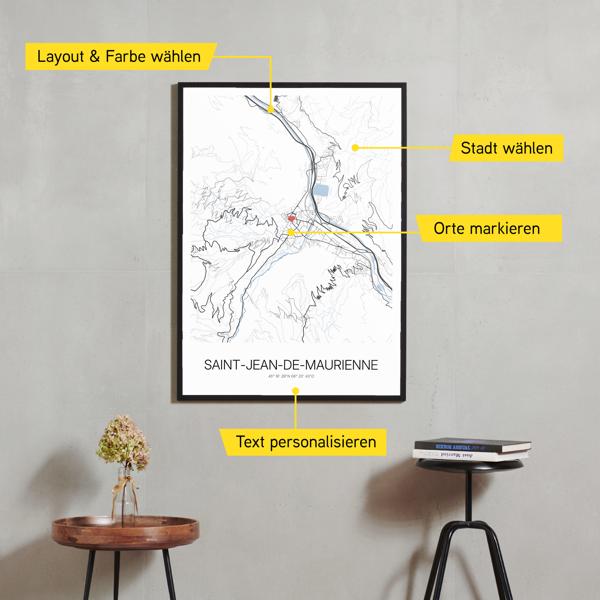 Stadtkarte von Saint-Jean-de-Maurienne erstellt auf Cartida