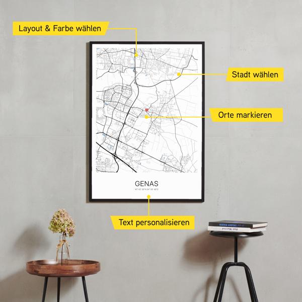Stadtkarte von Genas erstellt auf Cartida