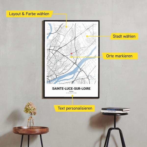 Stadtkarte von Sainte-Luce-sur-Loire erstellt auf Cartida