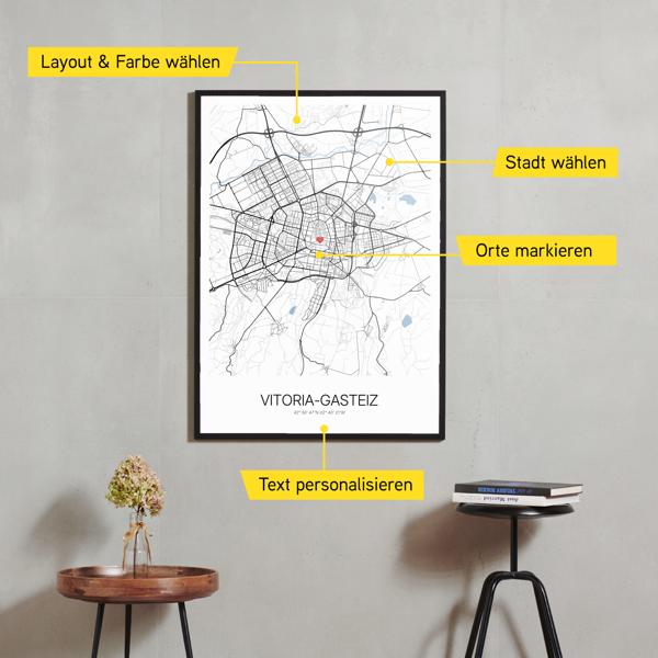 Stadtkarte von Vitoria-Gasteiz erstellt auf Cartida