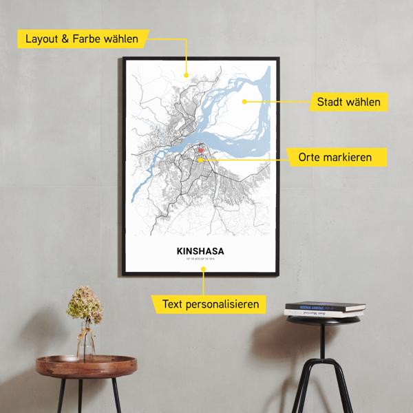 Stadtkarte von Kinshasa erstellt auf Cartida