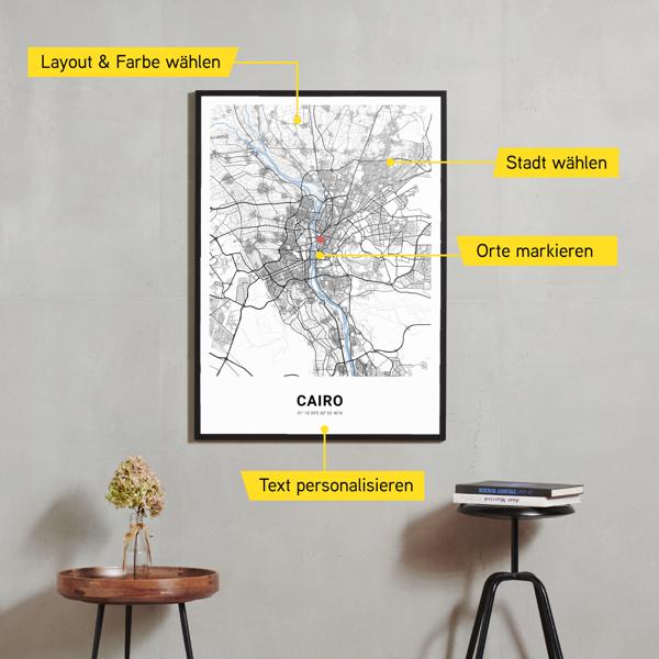 Stadtkarte von Cairo erstellt auf Cartida