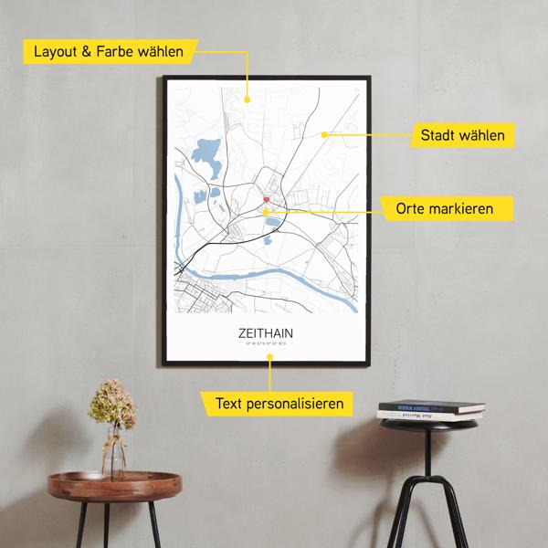 Stadtkarte von Zeithain erstellt auf Cartida