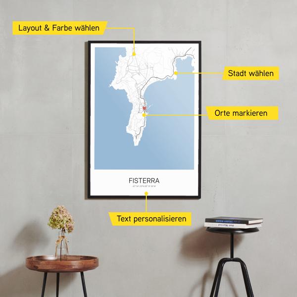 Stadtkarte von Fisterra erstellt auf Cartida