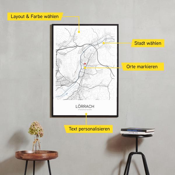 Stadtkarte von Lörrach erstellt auf Cartida