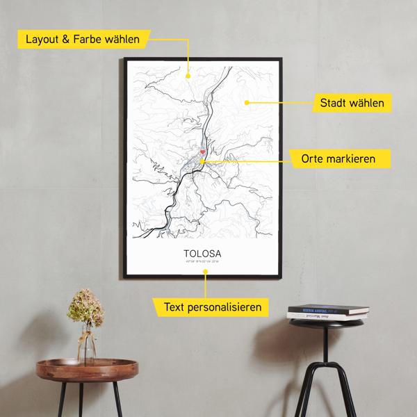 Stadtkarte von Tolosa erstellt auf Cartida