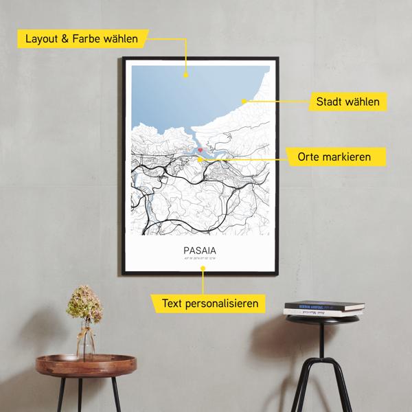 Stadtkarte von Pasaia erstellt auf Cartida