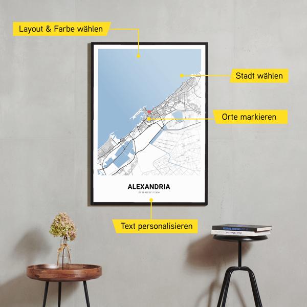 Stadtkarte von Alexandria erstellt auf Cartida