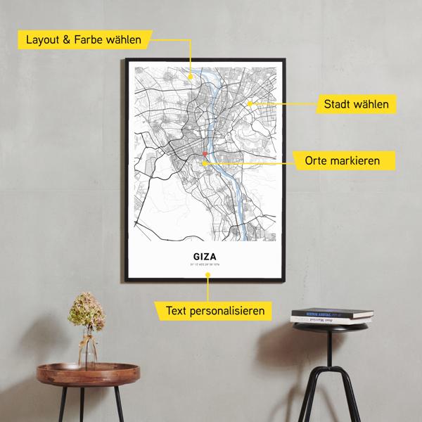 Stadtkarte von Giza erstellt auf Cartida