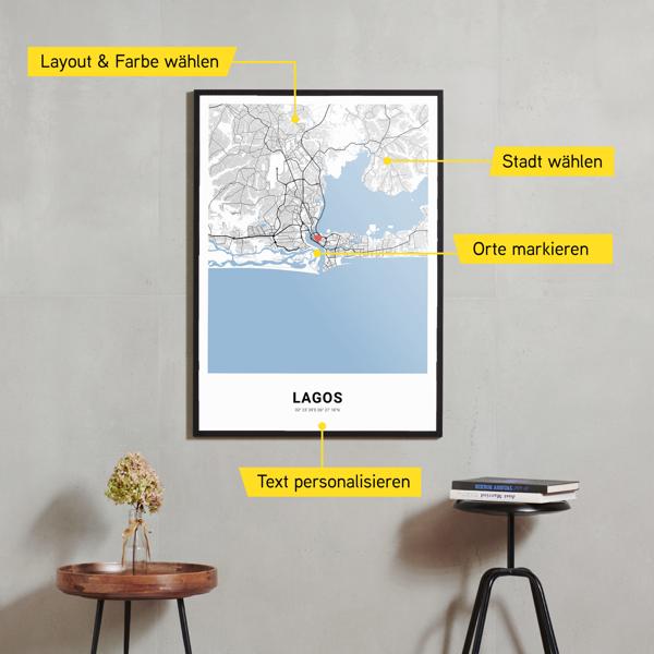 Stadtkarte von Lagos erstellt auf Cartida