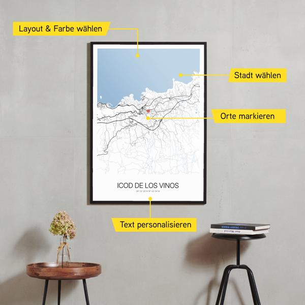 Stadtkarte von Icod de los Vinos erstellt auf Cartida