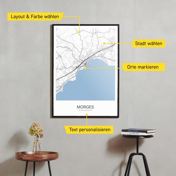 Stadtkarte von Morges erstellt auf Cartida