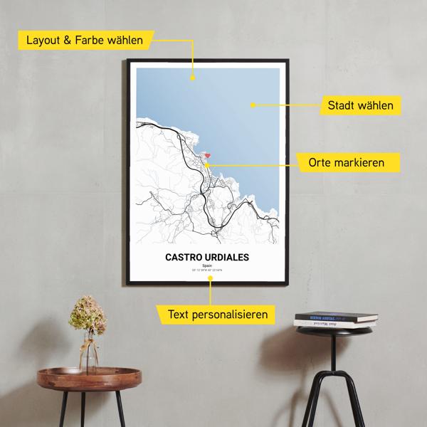 Stadtkarte von Castro Urdiales erstellt auf Cartida