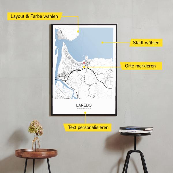 Stadtkarte von Laredo erstellt auf Cartida