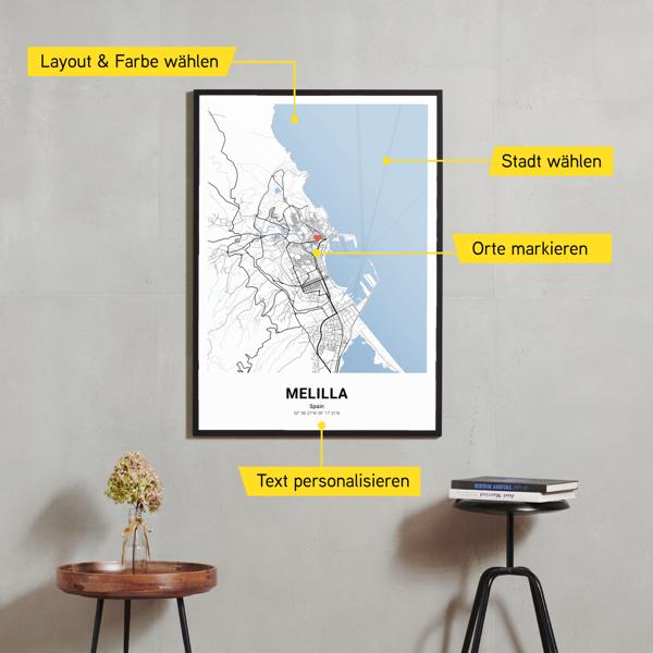 Stadtkarte von Melilla erstellt auf Cartida