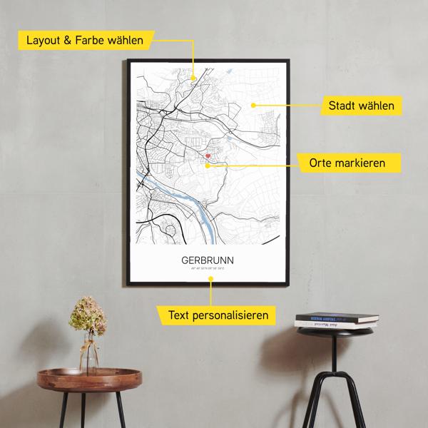 Stadtkarte von Gerbrunn erstellt auf Cartida