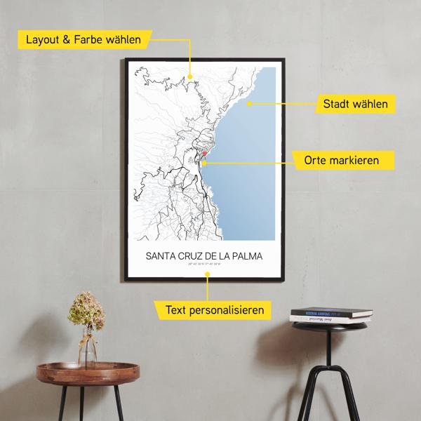 Stadtkarte von Santa Cruz de la Palma erstellt auf Cartida