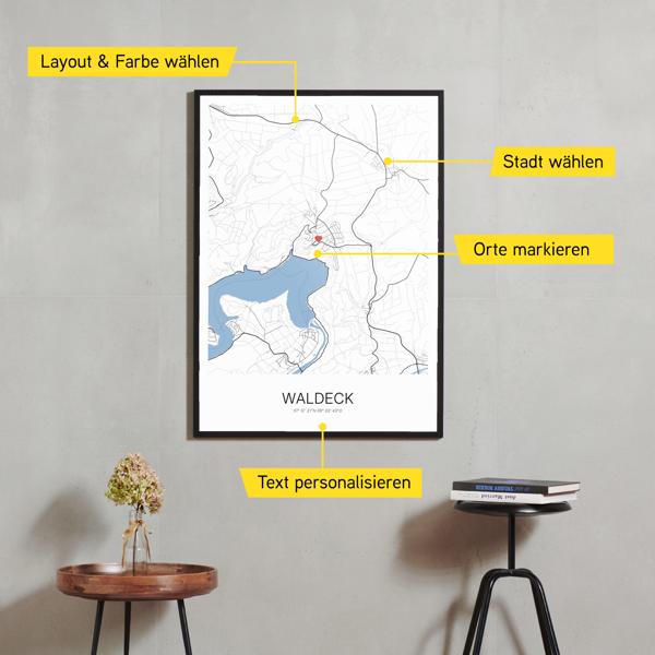 Stadtkarte von Waldeck erstellt auf Cartida