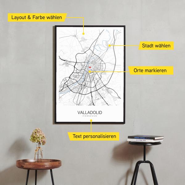 Stadtkarte von Valladolid erstellt auf Cartida