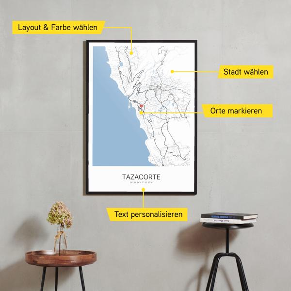 Stadtkarte von Tazacorte erstellt auf Cartida
