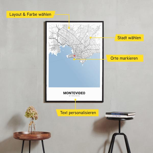 Stadtkarte von Montevideo erstellt auf Cartida