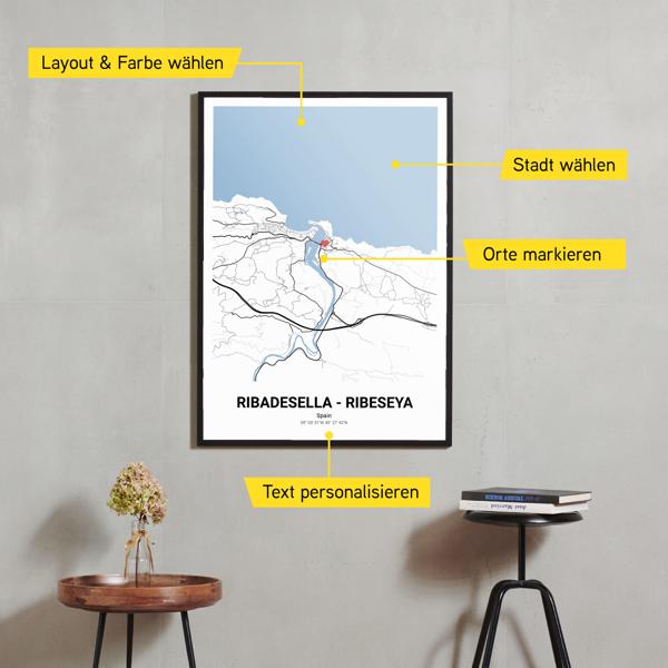 Stadtkarte von Ribadesella - Ribeseya erstellt auf Cartida