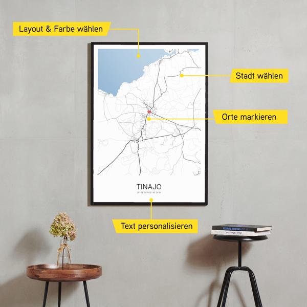 Stadtkarte von Tinajo erstellt auf Cartida