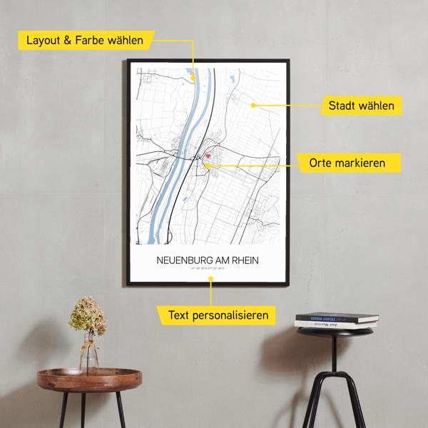 Stadtkarte von Neuenburg am Rhein erstellt auf Cartida