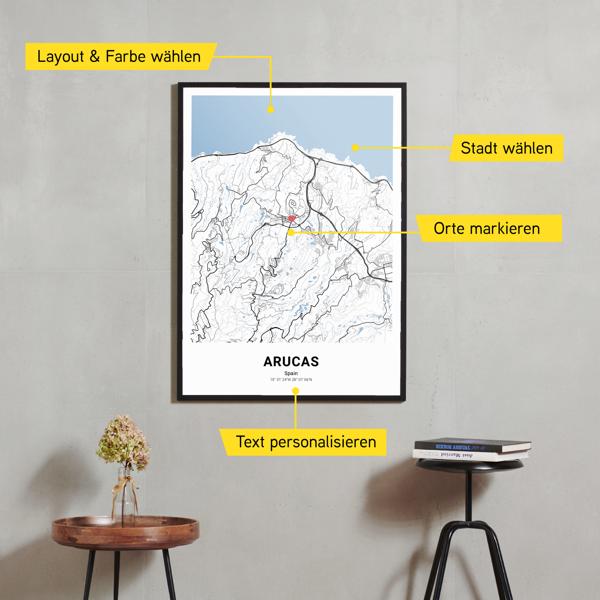 Stadtkarte von Arucas erstellt auf Cartida