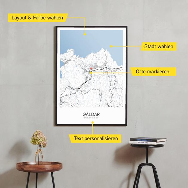 Stadtkarte von Gáldar erstellt auf Cartida