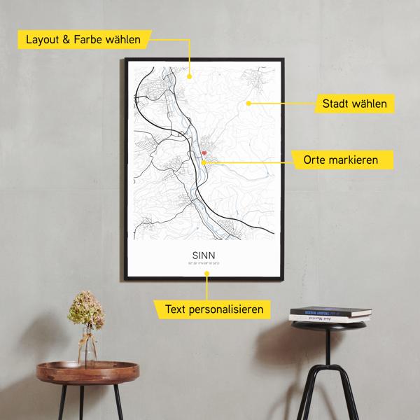 Stadtkarte von Sinn erstellt auf Cartida