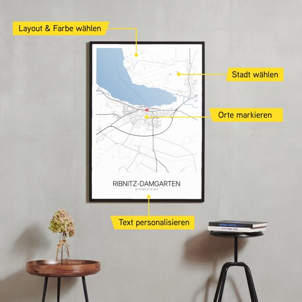 Stadtkarte von Ribnitz-Damgarten erstellt auf Cartida