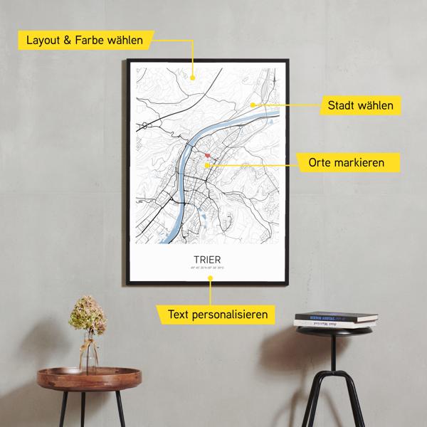 Stadtkarte von Trier erstellt auf Cartida