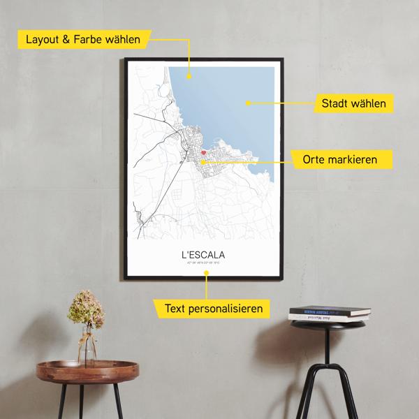 Stadtkarte von l'Escala erstellt auf Cartida