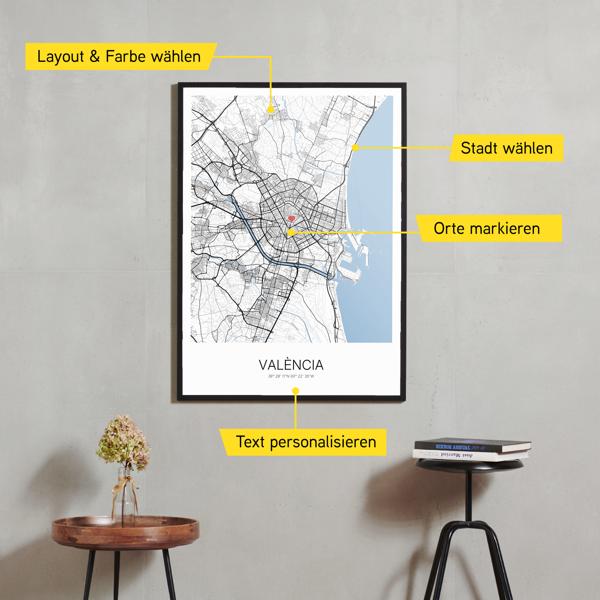 Stadtkarte von València erstellt auf Cartida