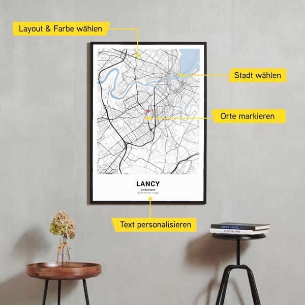 Stadtkarte von Lancy erstellt auf Cartida