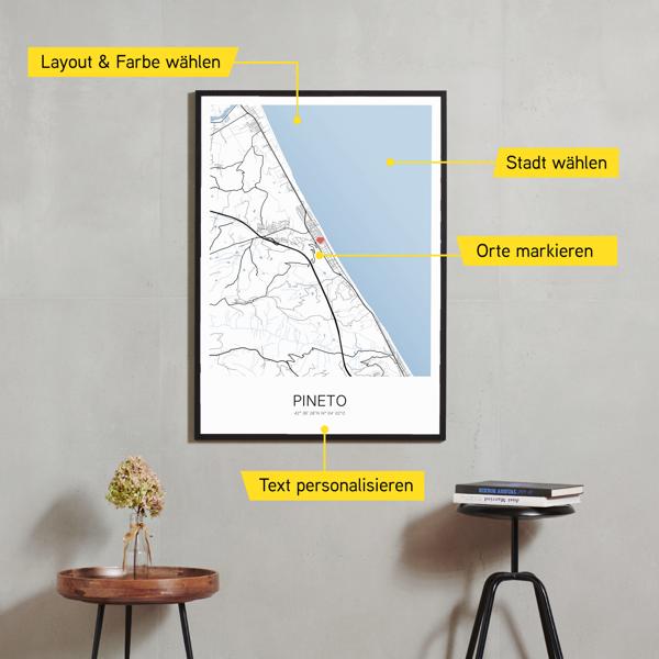 Stadtkarte von Pineto erstellt auf Cartida