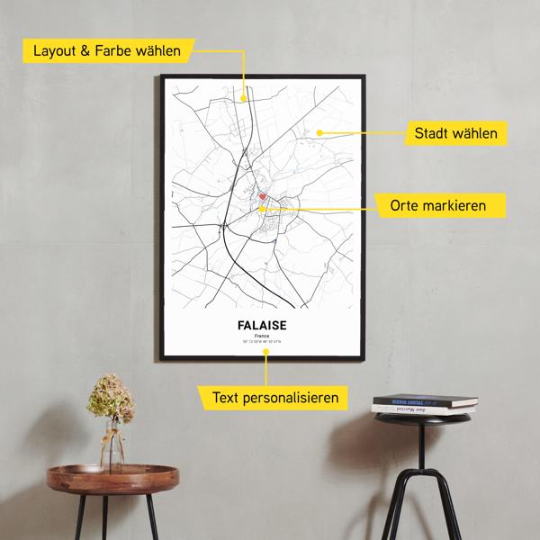 Stadtkarte von Falaise erstellt auf Cartida