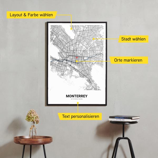 Stadtkarte von Monterrey erstellt auf Cartida