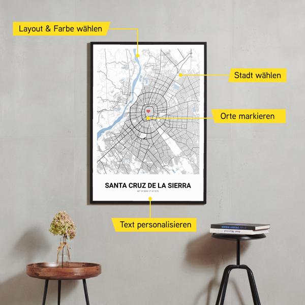 Stadtkarte von Santa Cruz de la Sierra erstellt auf Cartida
