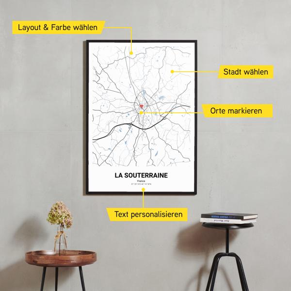 Stadtkarte von La Souterraine erstellt auf Cartida